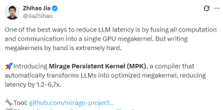 舍弃CUDA编程!CMU等用几十行代码将LLM编译成巨型内核,推理延迟可降6.7倍