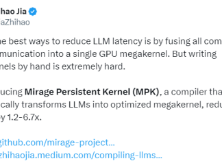 舍弃CUDA编程!CMU等用几十行代码将LLM编译成巨型内核,推理延迟可降6.7倍