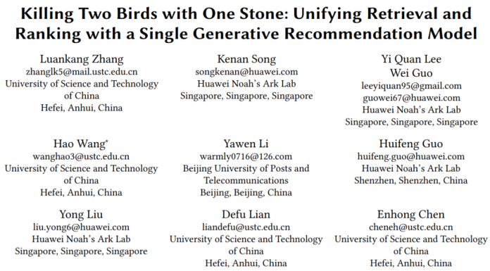 打破推荐系统「信息孤岛」!中科大与华为提出首个生成式多阶段统一框架,性能全面超越 SOTA