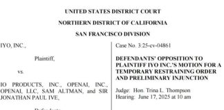 OpenAI首款AI硬件遭狙击,被诉商标侵权与技术窃取,法庭文件曝光