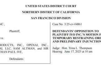 OpenAI首款AI硬件遭狙击,被诉商标侵权与技术窃取,法庭文件曝光
