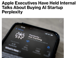 外媒:苹果内部讨论买Perplexity,140亿美元史上最大收购?