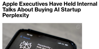 外媒:苹果内部讨论买Perplexity,140亿美元史上最大收购?